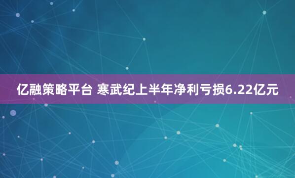 亿融策略平台 寒武纪上半年净利亏损6.22亿元